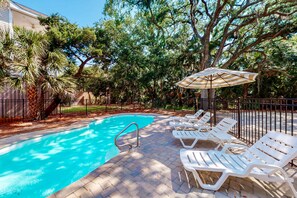 Pool - Ocean-view dog-friendly home across street from beach with private pool, W/D, AC (Edisto Beach)