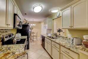 Fridge, microwave, oven, stovetop - Beautifully remodeled villa w/ WiFi, inviting porch & balconies - walk to beach (Hilton Head)