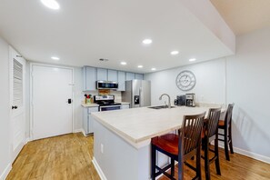 Private kitchen - Dog-friendly coastal condo - water views, balcony, W/D, & AC (Hilton Head)