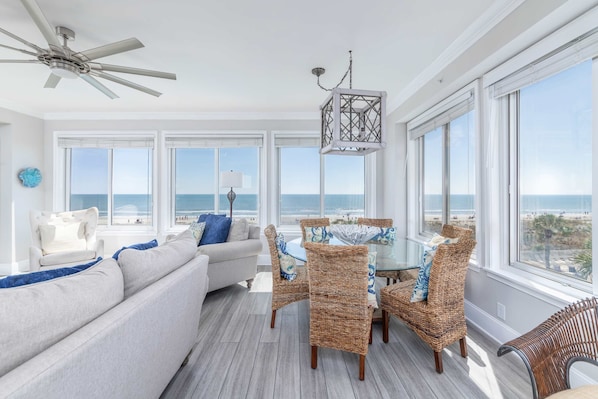 Interior - Panoramic direct oceanfront view condo w/ pool, hot tub, gym & steps to beach (Hilton Head)