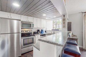 Fridge, microwave, oven, stovetop - Desirable location with 2 Pools, Walk to Exclusive Beach Cabana (Hilton Head)