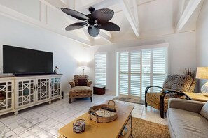 TV, offices - Snowbird-friendly golf getaway near the beach with pool, private deck, & W/D (Hilton Head)