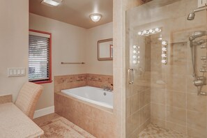 Shower, towels - 2-story house with private heated outdoor pool, stunning views & foosball (Hilton Head)