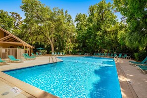 Pool - Coastal resort-style villa with pool, golf, & balcony - W/D, AC, & dog-friendly (Hilton Head)