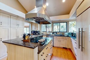 Fridge, microwave, oven, stovetop - Lovely house with gourmet kitchen, screened porch, & open deck (Hilton Head)