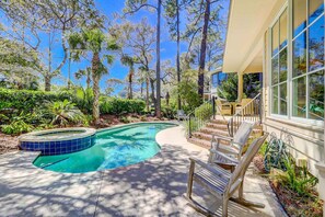Pool - Two-story home with pool, balcony, deck, grill, & central AC - snowbirds welcome (Hilton Head)
