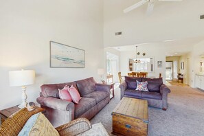 TV - Spacious Dog-Friendly Condo with Shared Pool, Tennis, Golf & Beach Access (Hilton Head)