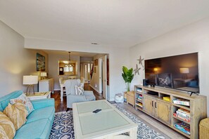 TV, offices - Second-Floor Condo Steps to Coligny w/Shared Pool, Central AC, & Beach Access (Hilton Head)