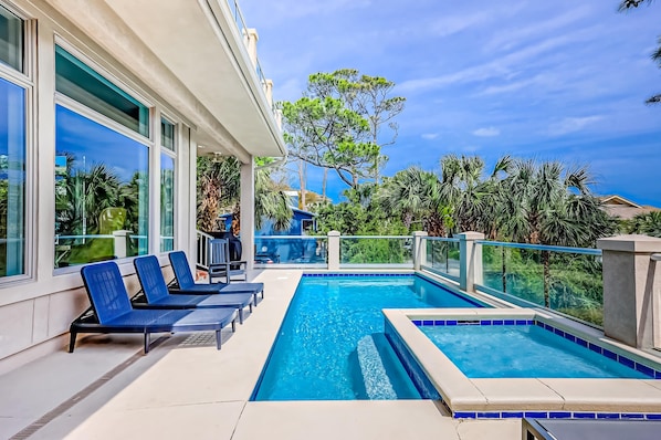 Pool - Conveniently located, gorgeous home with private pool & elevator - walk to beach (Hilton Head)