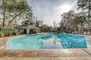 Pool - Waterfront dream home with pool, lagoon views & screened porch (Hilton Head)