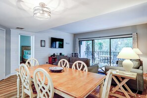 TV - Family-friendly condo near the beach with balcony, central AC, & shared pool (Hilton Head)