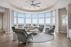 TV, offices - Stunning oceanfront home with pool, private boardwalk, decks, & elevator (Hilton Head)