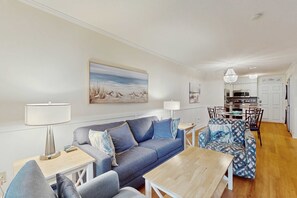 TV, offices - Seas the Day - all-suite getaway with pools, tennis, steps to beach (Hilton Head)