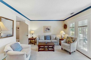 TV, DVD player, offices - Golf Course-Adjacent Villa w/ Fast WiFi, Central A/C, Washer/Dryer, Shared Pool (Hilton Head)