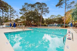 Pool - Coastal-Chic Poolside Home w/ Large Balcony, Lagoon Views & Beach Access (Hilton Head)