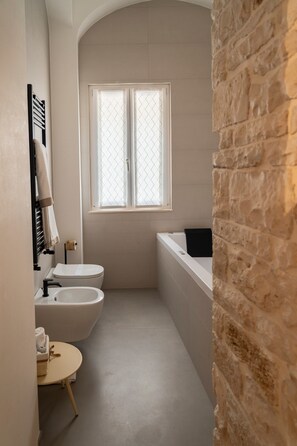 Shower, hair dryer, towels - Apartment 'Unit 1' with Private Terrace, Wi-Fi and Air Conditioning (Gioia del Colle)