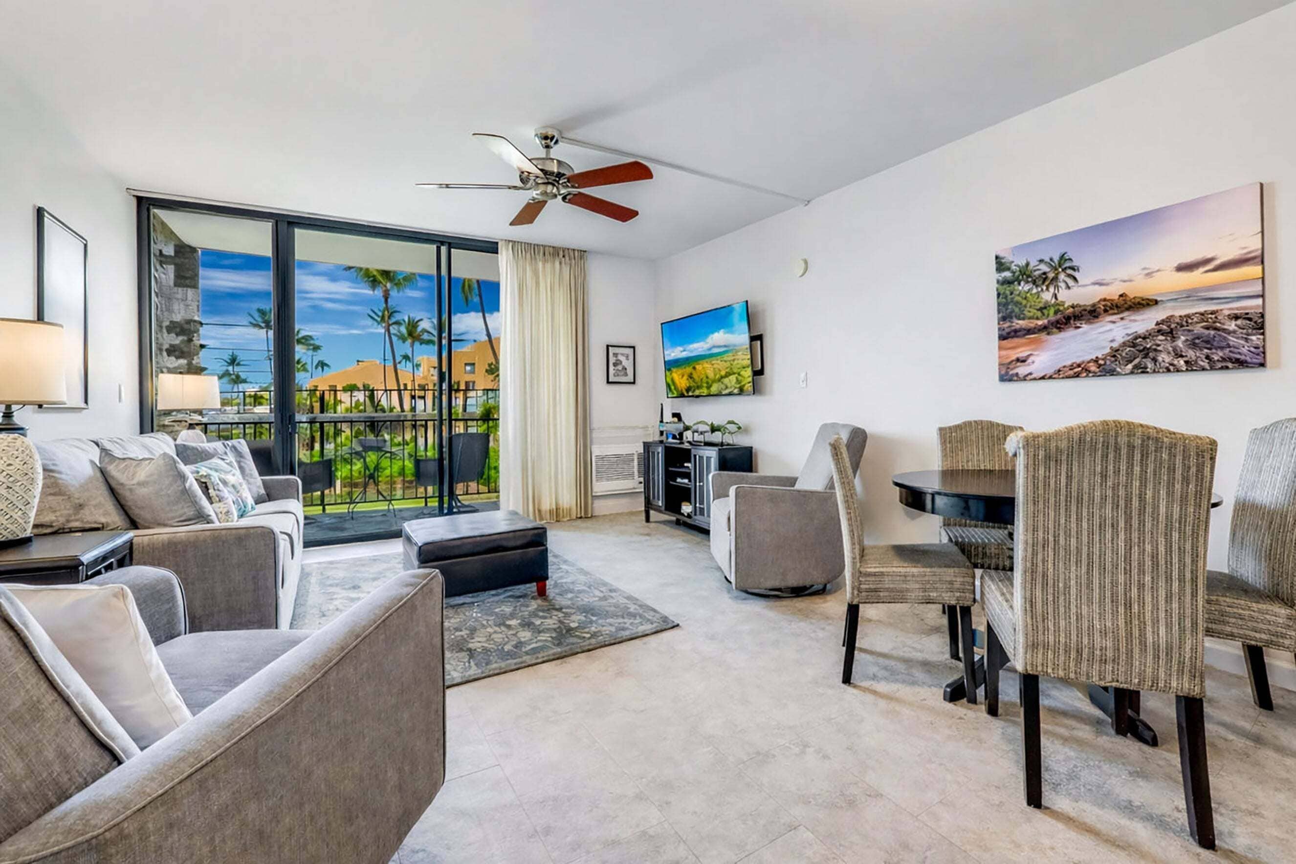 Condo, 1 King Bed with Sofa bed, Balcony, Garden View (Kamaole Sands 5-210) | Living area