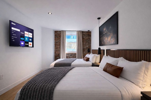 1 habitación, tabla de planchar con plancha, cuna de viaje y wifi
