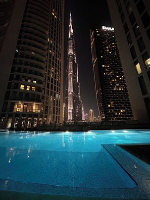 Outdoor pool - Burj Khalifa View Apartments in Downtown (Dubai)
