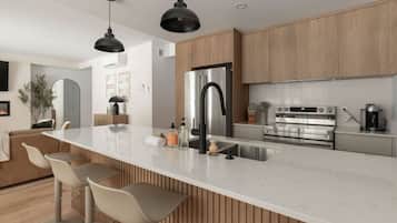 Refrigerador, microondas, horno, placa de cocina