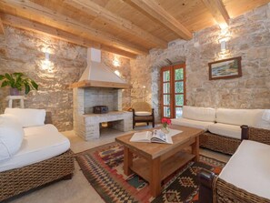 Villa | Living room - Luxury Seafront Villa Mare Orebic With Pool (Orebic)