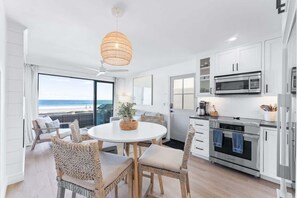 Fridge, microwave, oven, stovetop - Entire Ground Beachfront Luxury Unit with Patio (San Diego)
