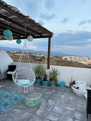 Terrace/patio - Luxury vacation home Casa Louisa Lori Malaga, pool close to beach. (AN)