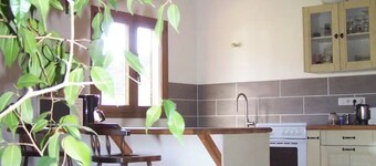 Wooden house with cinema room in the countryside