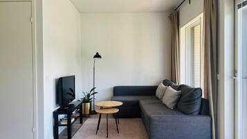 Dúplex Confort, 3 habitaciones, vistas al patio, en la zona del patio | Zona de estar