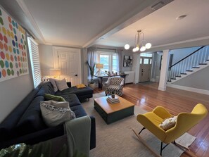 Living area - Historic Saratoga House: Two Blocks from Broadway - Track Season (Saratoga Springs)