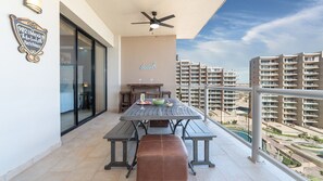 Chalet, Multiple Beds, Balcony, Ocean View (Las Palomas Resort Cristal 803) | Outdoor dining - Cristal 803 2 BR 2 BA Condo @ Las Palomas Phase 1 (Puerto Peñasco)