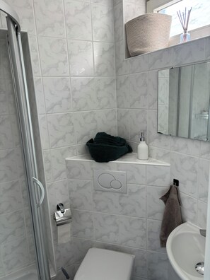 Bathroom - Studio with kitchen in the center of Auerbach near Fürstenlager (Bensheim)