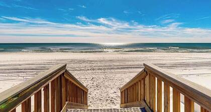 Spacious gulf front condo with beach access and seasonal beach service
