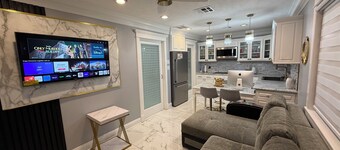 Private Luxury Poolside Guest Suite with Fire Pit & Modern Interior