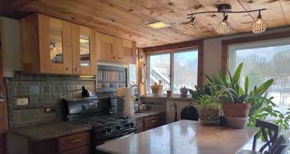 Comfortable lakeside home with a deck in a quiet neighborhood.