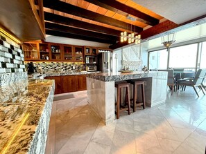 Fridge, microwave, oven, stovetop - Oceanfront 2BR Loft w/ Terrace & Panoramic Views (Puerto Vallarta)
