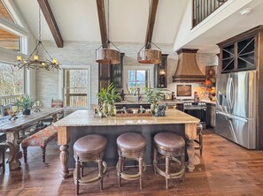 Private kitchen - Blue Raven Lodge -Long Distance Mountain Views | Fireplace | (Talking Rock)