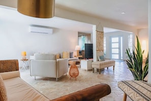 House, Multiple Beds, Kitchen, City View (Casa Pelegrina 1&2) | Living area - Pelegrina Beach Haus 6BR Chef Powered G SJ (San Juan)