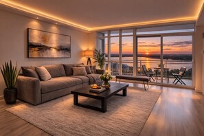 Comfort Suite, Balcony, Lake View | Living area - Skyview Haven Stay (Toronto)