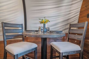 Dining - Romantic Glamping Wagon | King Bed + Ozark Ranch (Branson)