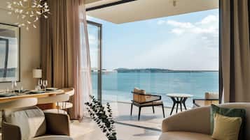 Superior Apartment, Ocean View | Desk, laptop workspace, iron/ironing board, free WiFi