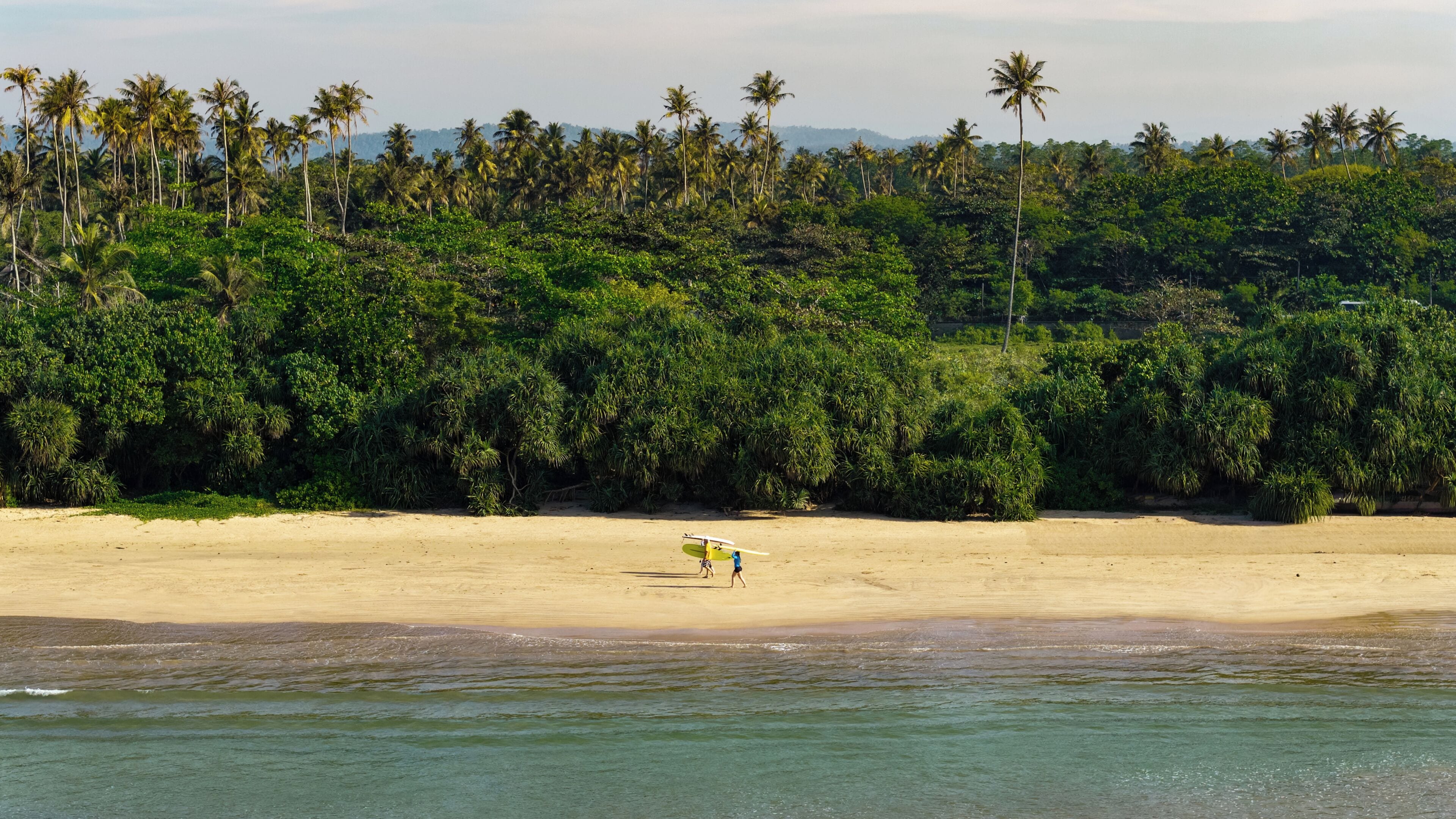 On the beach, white sand