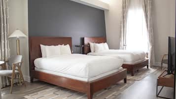 Room, 2 Queen Beds | Desk, free cots/infant beds, free WiFi, bed sheets