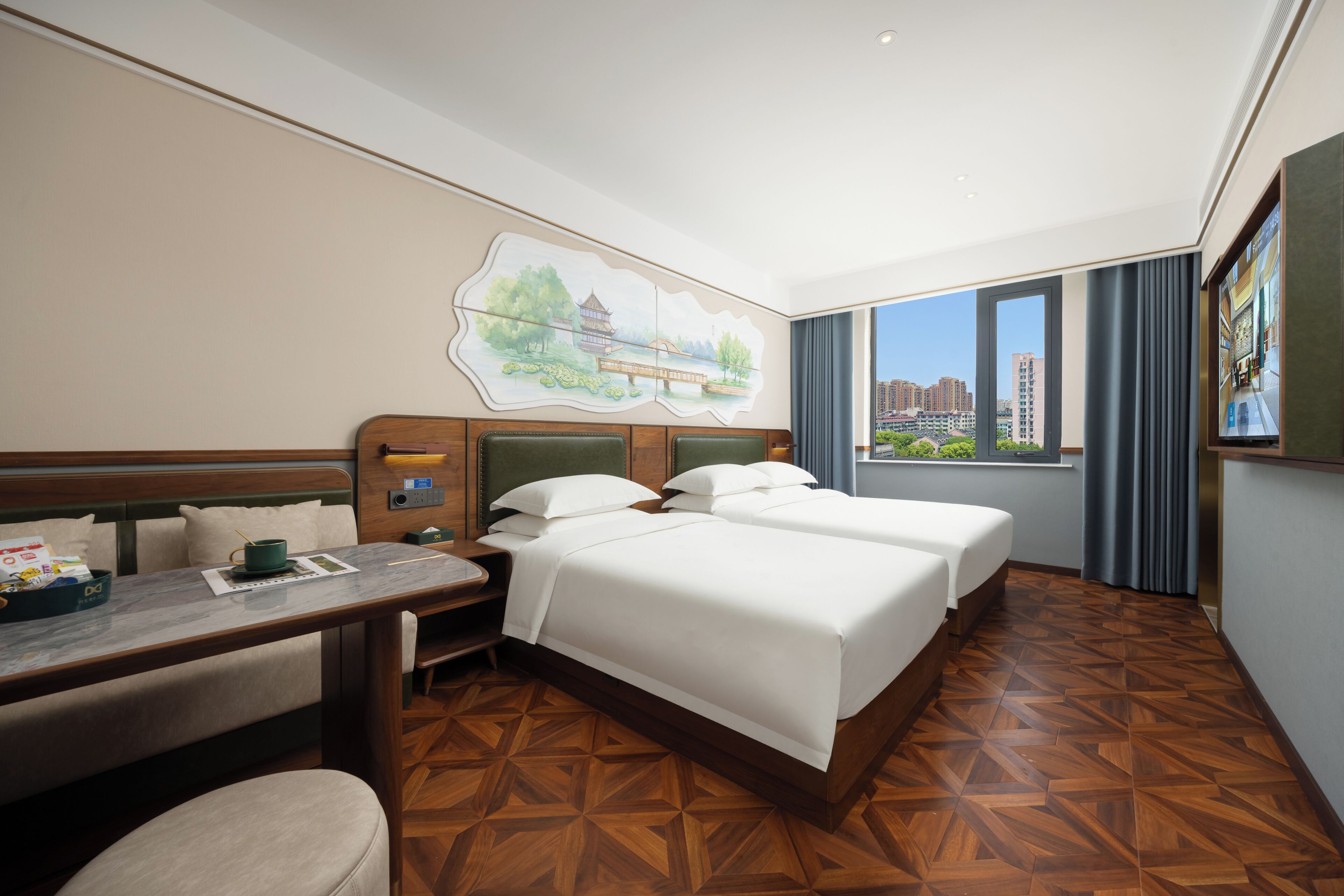 Family Quadruple Room | Free minibar, desk, laptop workspace, blackout drapes