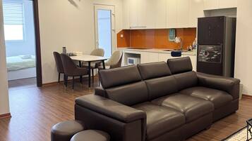 Leilighet, byutsikt | Oppholdsområde