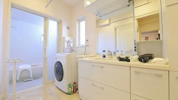 Hair dryer, towels