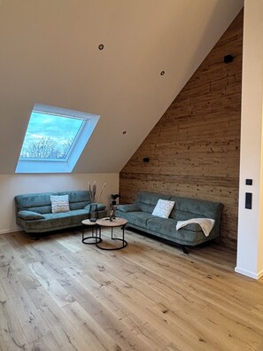 Living area - Loft feeling in Monschau _ natural views, high ceilings, 3 bedrooms, 2 bathrooms & balcony (Monschau)