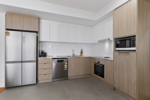 Fridge, microwave, oven, stovetop - Brand-New 3-Bed Apartment with Scenic Views (Cannington)