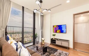 Deluxe Apartment, 3 Bedrooms, Kitchen | Living area - LaLa Eco Green Residence (Tan Thuan Tay)