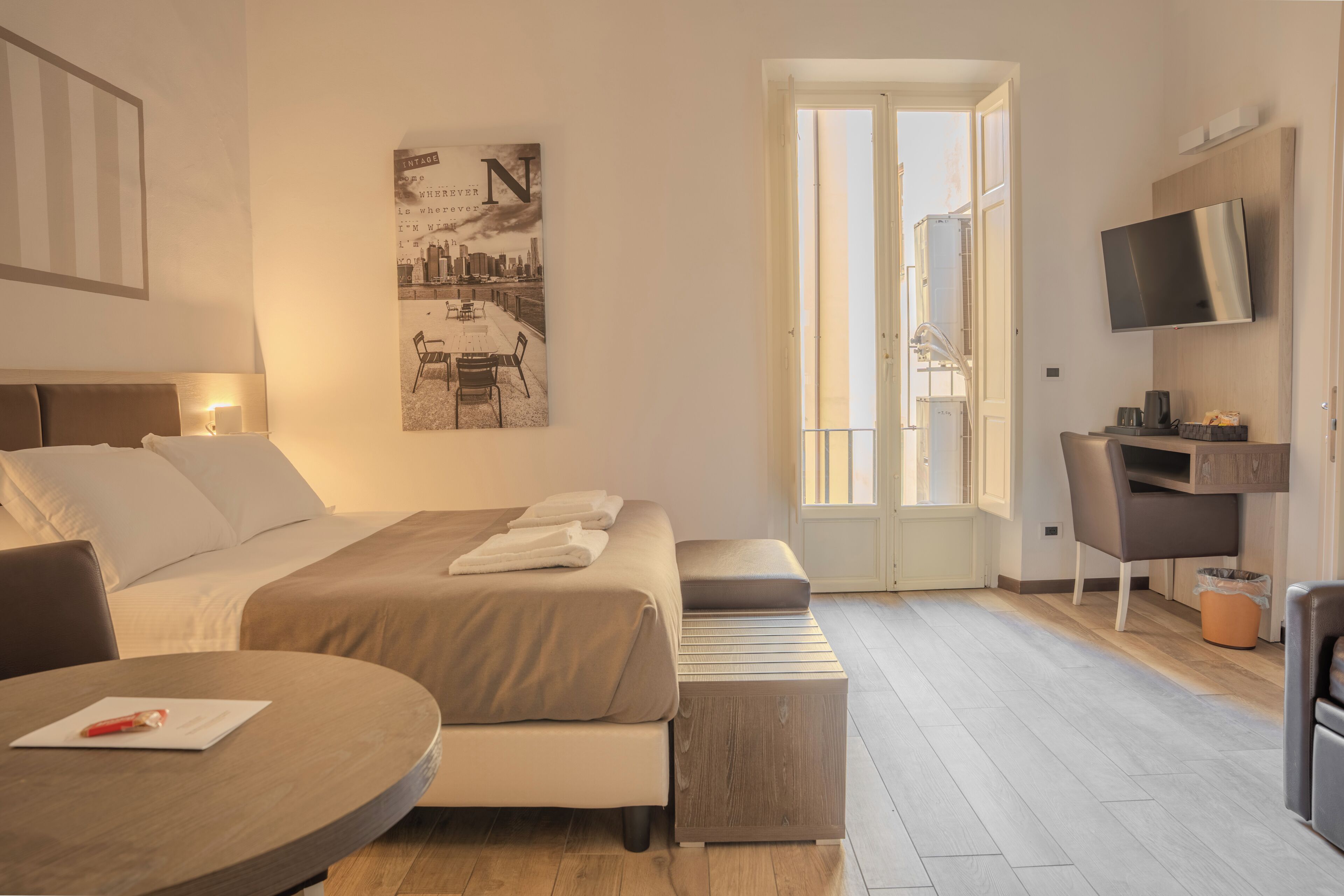 Comfort-Vierbettzimmer, Balkon, Blick auf den Innenhof